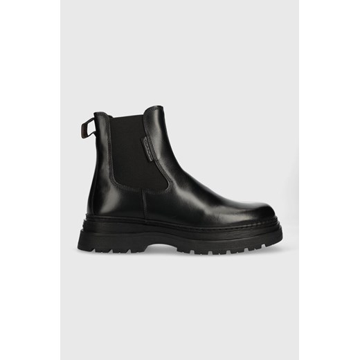 Gant sztyblety skórzane Rockdor męskie kolor czarny 27651427.G00 ze sklepu ANSWEAR.com w kategorii Buty zimowe męskie - zdjęcie 177729325