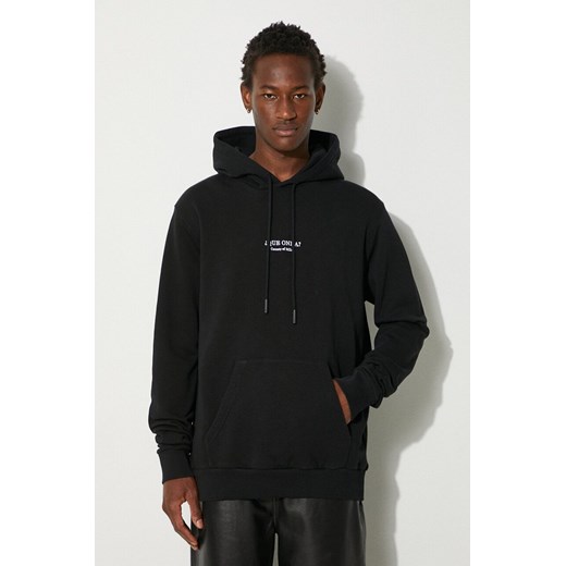 Marcelo Burlon bluza bawełniana Que Onda Regular Hoodie męska kolor czarny z kapturem z aplikacją CMBB007F24FLE0061001 ze sklepu ANSWEAR.com w kategorii Bluzy męskie - zdjęcie 177731296