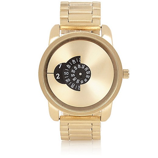 Gold tone concealed face watch river-island bezowy 