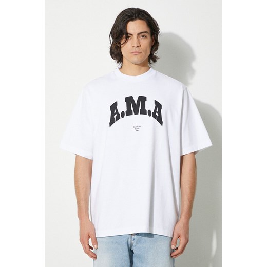 Marcelo Burlon t-shirt bawełniany Ama Over Tee męski kolor biały z nadrukiem CMAA054F24JER00B0110 ze sklepu ANSWEAR.com w kategorii T-shirty męskie - zdjęcie 177747465