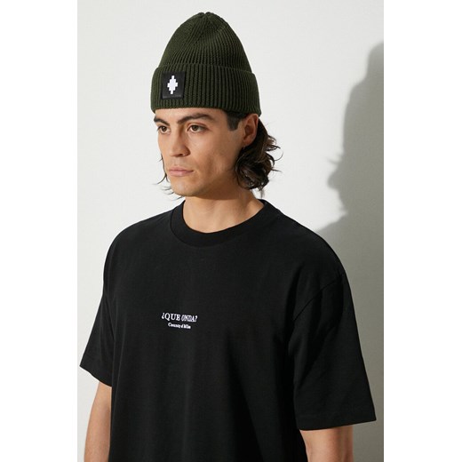 Marcelo Burlon t-shirt bawełniany Que Onda Basic Tee męski kolor czarny z aplikacją CMAA056F24JER0071001 ze sklepu ANSWEAR.com w kategorii T-shirty męskie - zdjęcie 177747499