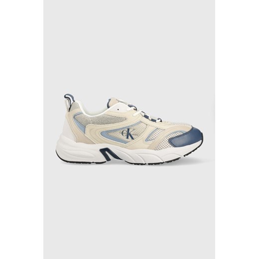 Calvin Klein Jeans sneakersy Retro Tennis Su-Mesh kolor beżowy YM0YM00589 ze sklepu ANSWEAR.com w kategorii Buty sportowe męskie - zdjęcie 177749009