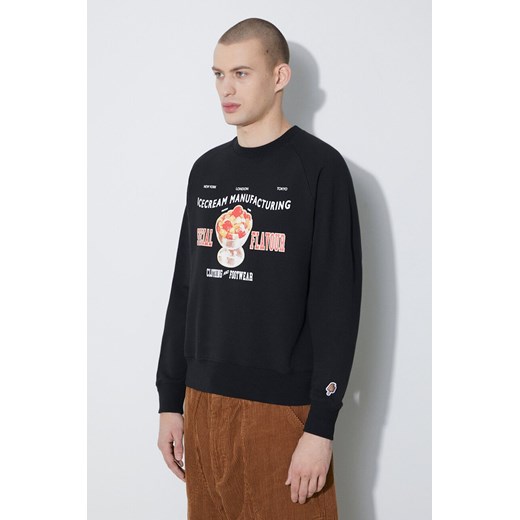 Icecream bluza bawełniana Special Flavour Crewneck męska kolor czarny z nadrukiem IC24122 ze sklepu ANSWEAR.com w kategorii Bluzy męskie - zdjęcie 177749427