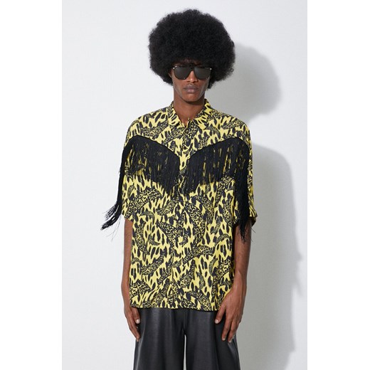 Fiorucci koszula Banimalier Print Fringed Shirt męska kolor żółty regular M01FPTSH054VI01YW02 ze sklepu ANSWEAR.com w kategorii Koszule męskie - zdjęcie 177749568