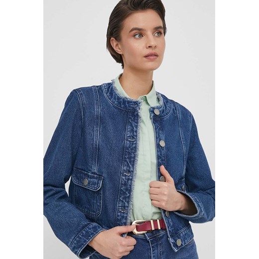 United Colors of Benetton kurtka jeansowa damska kolor niebieski ze sklepu ANSWEAR.com w kategorii Kurtki damskie - zdjęcie 177749707