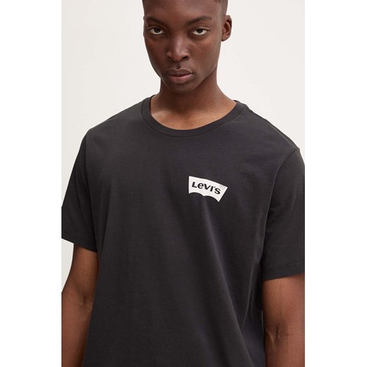 Levi&apos;s t-shirt bawełniany męski kolor czarny z nadrukiem ze sklepu ANSWEAR.com w kategorii T-shirty męskie - zdjęcie 177750797