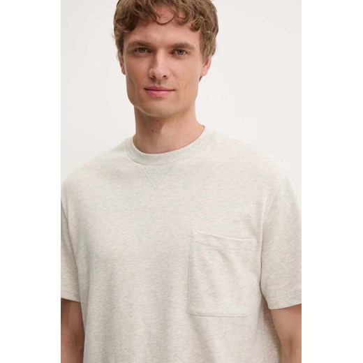 A.P.C. t-shirt bawełniany T-Shirt Johnny męski kolor beżowy melanżowy COGWU.H26321.PAA ze sklepu ANSWEAR.com w kategorii T-shirty męskie - zdjęcie 177750926