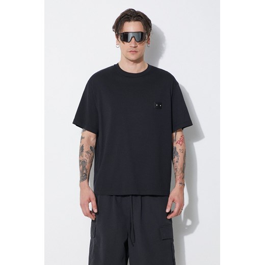 Neil Barrett t-shirt bawełniany Slim Dropped Shoulder Pierced Nipple męski kolor czarny z aplikacją MY70144A-Y518-001N ze sklepu ANSWEAR.com w kategorii T-shirty męskie - zdjęcie 177751019