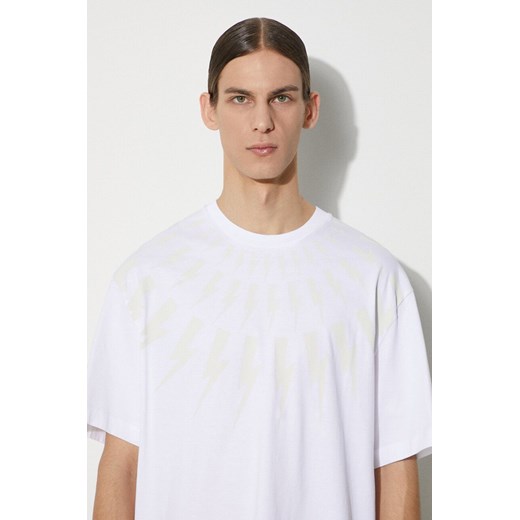 Neil Barrett t-shirt bawełniany męski kolor biały z nadrukiem MY70167A-Y524-755N ze sklepu ANSWEAR.com w kategorii T-shirty męskie - zdjęcie 177751025