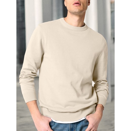 Sinsay - Sweter z okrągłym dekoltem - beżowy Sinsay XL Sinsay