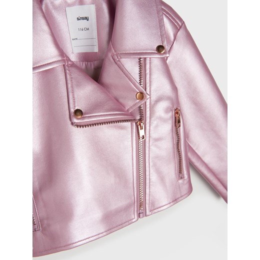 Sinsay - Kurtka ramoneska - różowy Sinsay 110 Sinsay