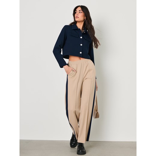 Sinsay - Krótki żakiet z kołnierzykiem - granatowy Sinsay XS Sinsay