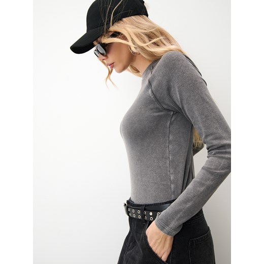 Sinsay - Koszulka z długimi rękawami - szary Sinsay M Sinsay