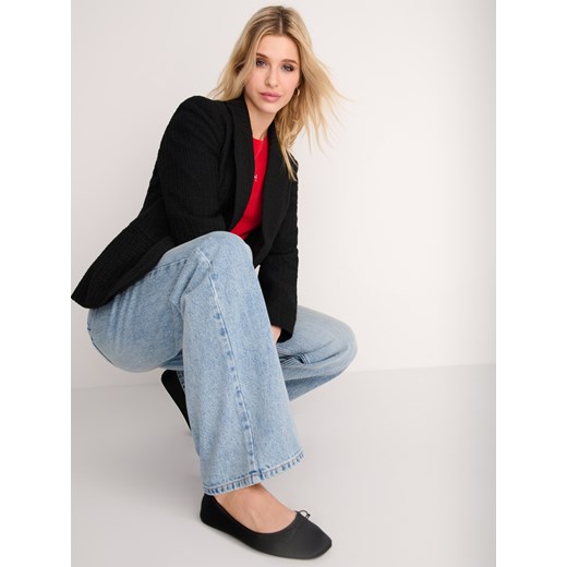 Sinsay - Jeansy high waist - turkusowy Sinsay 36 Sinsay