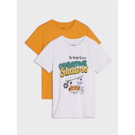 Sinsay - Koszulka 2 pack - pomarańczowy ze sklepu Sinsay w kategorii T-shirty chłopięce - zdjęcie 177785786
