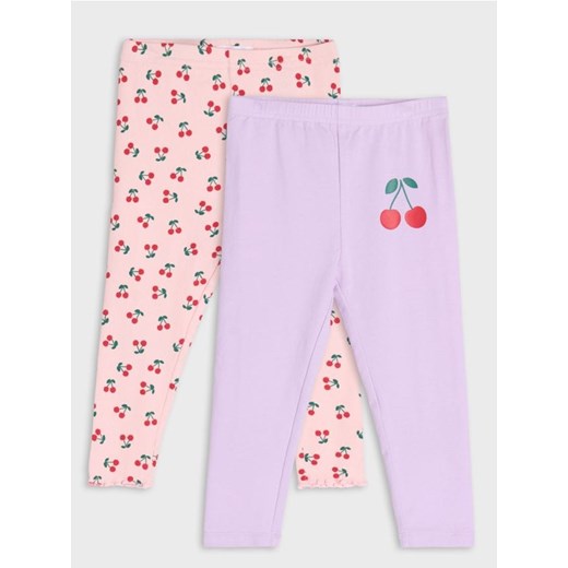 Sinsay - Legginsy 2 pack z owocowym motywem - fioletowy ze sklepu Sinsay w kategorii Odzież dla niemowląt - zdjęcie 177785955