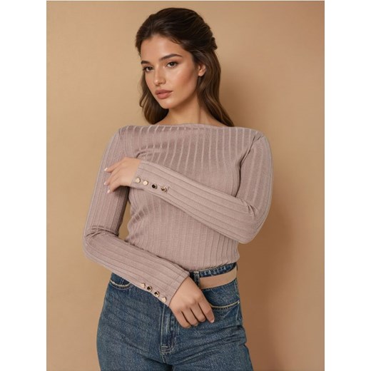 Sinsay - Bluzka z długimi rękawami - beżowy Sinsay M okazyjna cena Sinsay