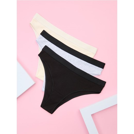 Sinsay - Majtki brazilian 3 pack - wielobarwny Sinsay L Sinsay
