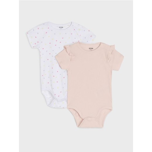 Sinsay - Body 2 pack - kremowy ze sklepu Sinsay w kategorii Body niemowlęce - zdjęcie 177787548