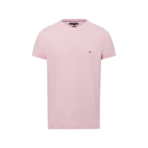 Tommy Hilfiger T-shirt męski Mężczyźni Dżersej różowy jednolity ze sklepu vangraaf w kategorii T-shirty męskie - zdjęcie 177787809