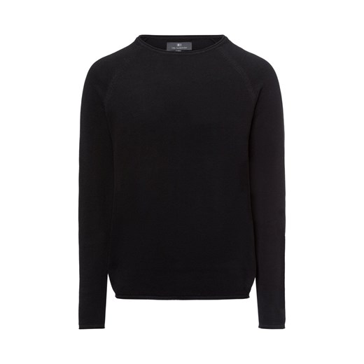Nils Sundström Sweter męski Mężczyźni Bawełna czarny jednolity ze sklepu vangraaf w kategorii Swetry męskie - zdjęcie 177787956