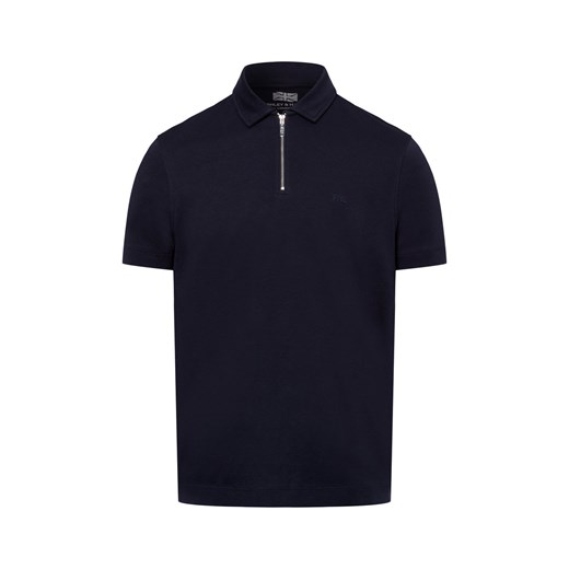 Finshley & Harding London Męska koszulka polo Mężczyźni Bawełna granatowy jednolity ze sklepu vangraaf w kategorii T-shirty męskie - zdjęcie 177788016