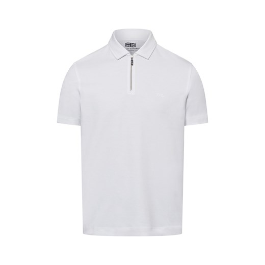 Finshley & Harding London Męska koszulka polo Mężczyźni Bawełna biały jednolity ze sklepu vangraaf w kategorii T-shirty męskie - zdjęcie 177788017