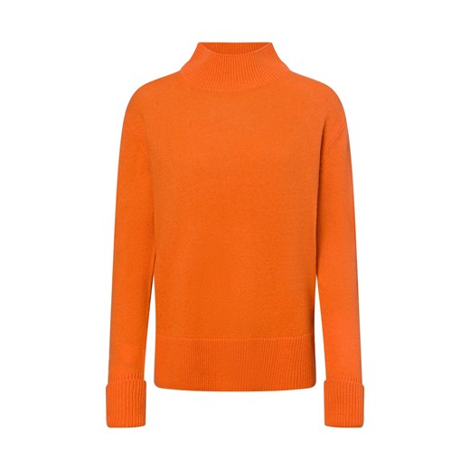 Marie Lund Damski sweter z dzianiny wykonany z wełny merynosów Kobiety Wełna pomarańczowy jednolity ze sklepu vangraaf w kategorii Swetry damskie - zdjęcie 177788066