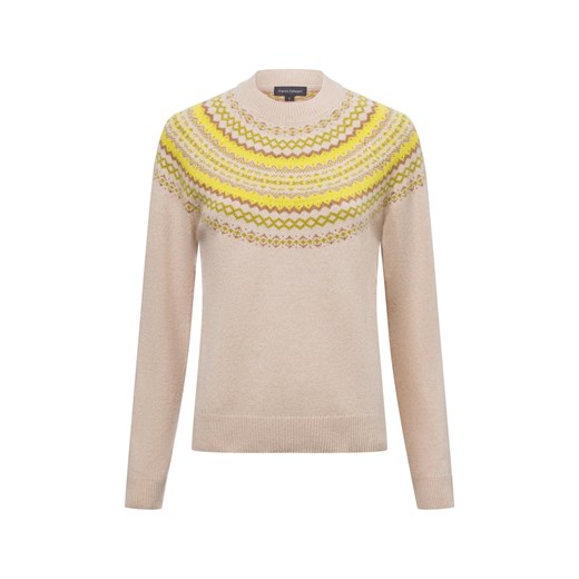 Franco Callegari Damski sweter z dzianiny wykonany z wełny merynosów Kobiety Wełna merino beżowy wzorzysty ze sklepu vangraaf w kategorii Swetry damskie - zdjęcie 177788136