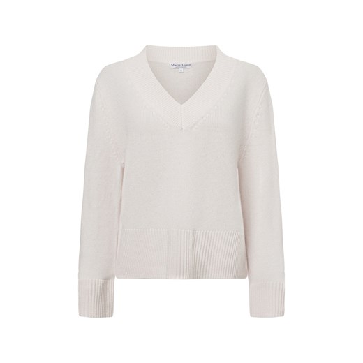 Marie Lund Damski sweter z dzianiny wykonany z wełny merynosów Kobiety Wełna merino écru jednolity ze sklepu vangraaf w kategorii Swetry damskie - zdjęcie 177788187