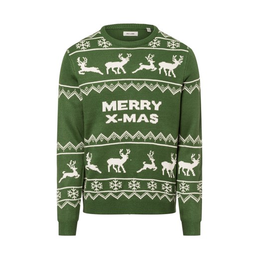 Only&Sons Męski sweter z dzianiny Mężczyźni Sztuczne włókno kiwi wzorzysty ze sklepu vangraaf w kategorii Swetry męskie - zdjęcie 177788267