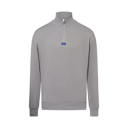 HUGO BLUE Bluza męska - Neeler Mężczyźni Bawełna jasny szary jednolity ze sklepu vangraaf w kategorii Bluzy męskie - zdjęcie 177788319