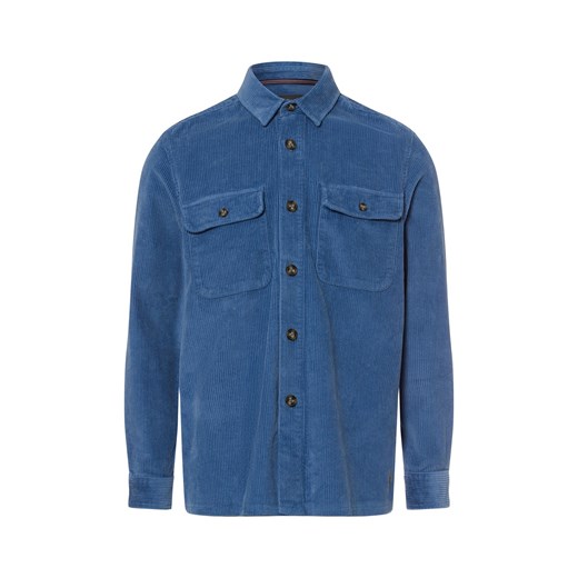 Fynch-Hatton Męska koszula casual Mężczyźni Comfort Fit Bawełna niebieski jednolity ze sklepu vangraaf w kategorii Koszule męskie - zdjęcie 177788337