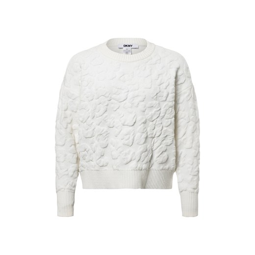 DKNY Sweter damski z dzianiny Kobiety Sztuczne włókno écru wzorzysty ze sklepu vangraaf w kategorii Swetry damskie - zdjęcie 177788356