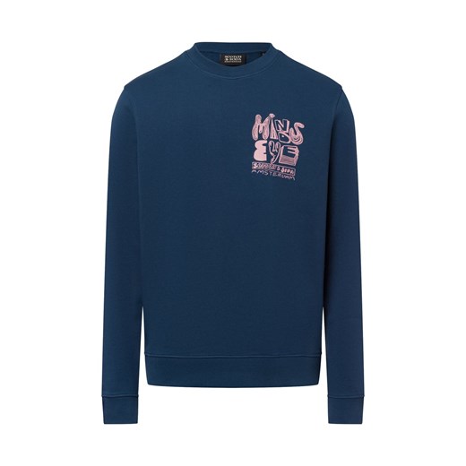 Scotch & Soda Bluza męska Mężczyźni Bawełna niebieski jednolity ze sklepu vangraaf w kategorii Bluzy męskie - zdjęcie 177788369
