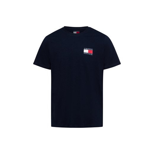 Tommy Jeans Koszulka męska - TJM SLIM ESSENTIAL FLAG TEE Mężczyźni Bawełna granatowy jednolity ze sklepu vangraaf w kategorii T-shirty męskie - zdjęcie 177788457