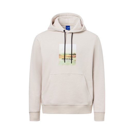 Jack & Jones Męski sweter z kapturem - Jorvesterbrew Newton Mężczyźni kitt jednolity ze sklepu vangraaf w kategorii Bluzy męskie - zdjęcie 177788475