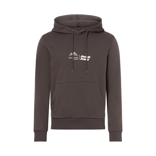 Jack & Jones Męski sweter z kapturem Jcolima Mężczyźni Bawełna antracytowy jednolity ze sklepu vangraaf w kategorii Bluzy męskie - zdjęcie 177788477