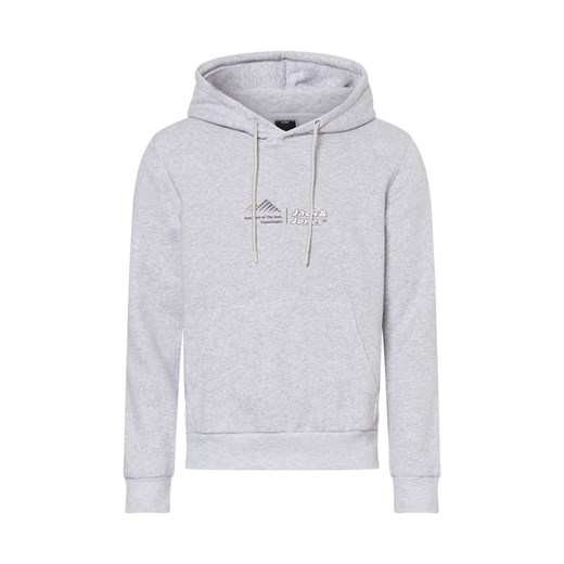 Jack & Jones Męski sweter z kapturem Jcolima Mężczyźni Bawełna jasny szary marmurkowy ze sklepu vangraaf w kategorii Bluzy męskie - zdjęcie 177788479