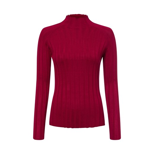 Marie Lund Sweter damski z dzianiny Kobiety wiskoza bordowy jednolity ze sklepu vangraaf w kategorii Swetry damskie - zdjęcie 177788488