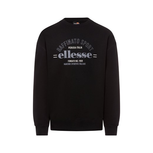 ellesse Bluza męska - Sadali Mężczyźni Bawełna czarny jednolity ze sklepu vangraaf w kategorii Bluzy męskie - zdjęcie 177788577