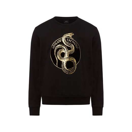 Armani Exchange Bluza męska - Chiński Nowy Rok Mężczyźni czarny jednolity ze sklepu vangraaf w kategorii Bluzy męskie - zdjęcie 177788629