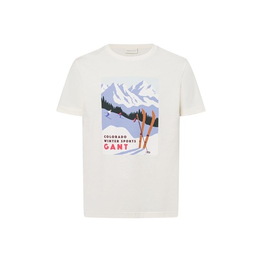 Gant Koszulka męska Mężczyźni Bawełna écru wzorzysty ze sklepu vangraaf w kategorii T-shirty męskie - zdjęcie 177788639
