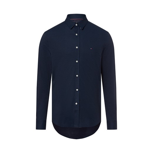 Tommy Hilfiger Męska koszula casual Mężczyźni Regular Fit Bawełna granatowy wzorzysty ze sklepu vangraaf w kategorii Koszule męskie - zdjęcie 177788729