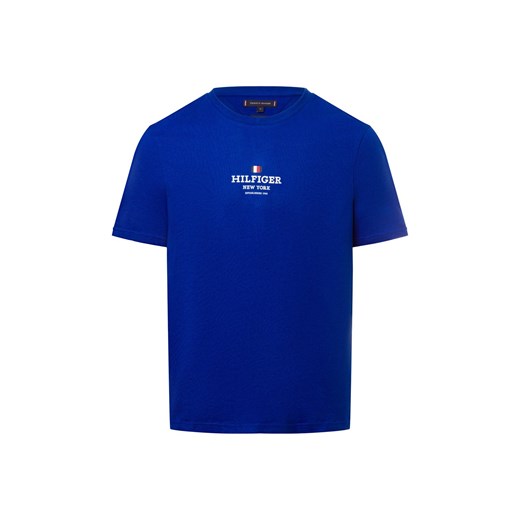 Tommy Hilfiger Koszulka męska Mężczyźni Bawełna błękit królewski jednolity ze sklepu vangraaf w kategorii T-shirty męskie - zdjęcie 177788738