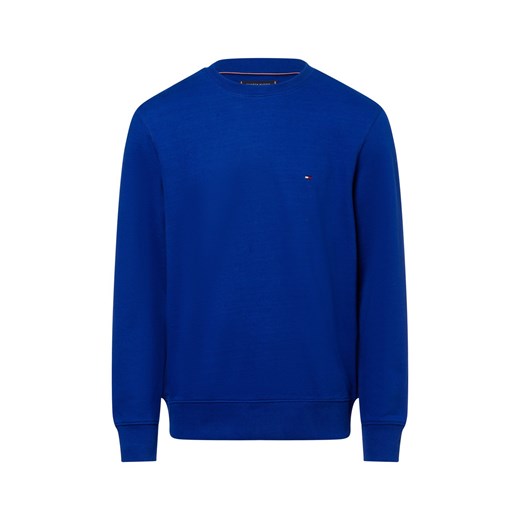 Tommy Hilfiger Bluza męska Mężczyźni Bawełna granatowy jednolity ze sklepu vangraaf w kategorii Bluzy męskie - zdjęcie 177788745