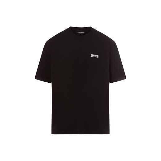 PEGADOR Koszulka męska - Clinton Mężczyźni Bawełna czarny jednolity ze sklepu vangraaf w kategorii T-shirty męskie - zdjęcie 177788785