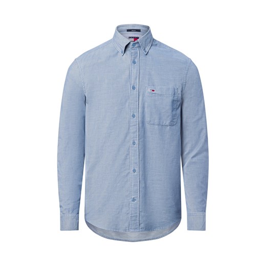 Tommy Jeans Męska koszula sztruksowa Mężczyźni Comfort Fit Bawełna jasnoniebieski jednolity ze sklepu vangraaf w kategorii Koszule męskie - zdjęcie 177788798