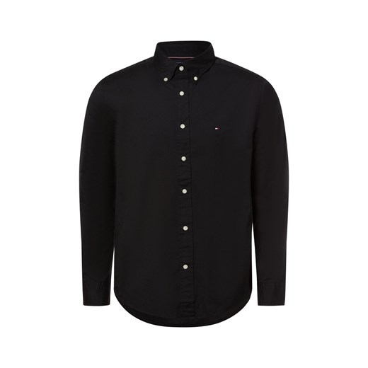 Tommy Hilfiger Męska koszula casual Mężczyźni Regular Fit Bawełna czarny jednolity ze sklepu vangraaf w kategorii Koszule męskie - zdjęcie 177788886