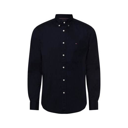 Tommy Hilfiger Męska koszula casual Mężczyźni Regular Fit Bawełna granatowy jednolity ze sklepu vangraaf w kategorii Koszule męskie - zdjęcie 177788887